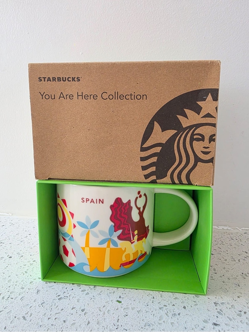 Starbucks Spain You Are Here Collection White Multi-Color Ceramic Mug